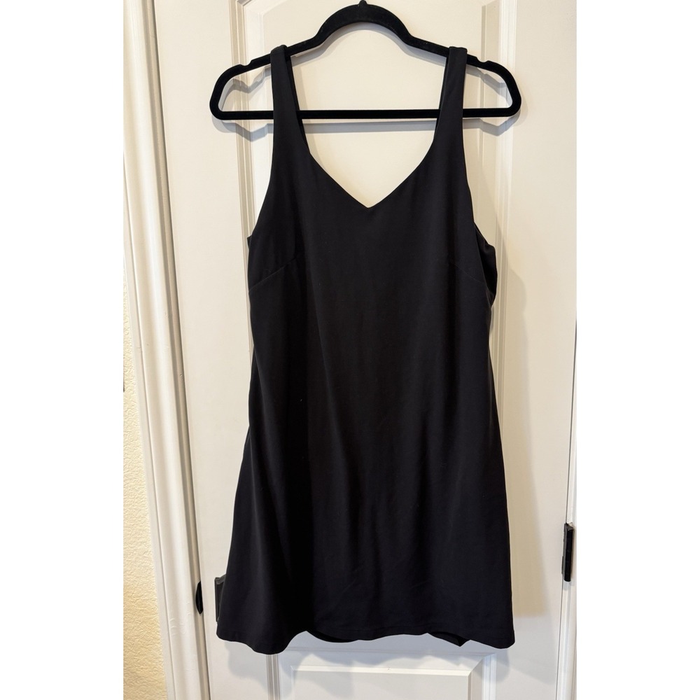 Lululemon Black Essential Tank Dress Women's Size 14 Sleeveless Athletic Stretch